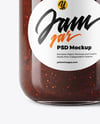 Glass Jar with Fig Jam Mockup