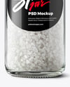 Glass Jar with Coarse Sea Salt Mockup