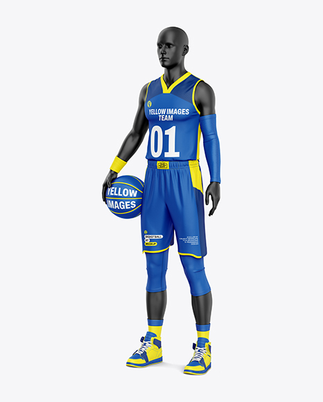 Full Basketball Kit Mockup - Half Side View