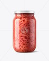 Glass Jar with Red Cabbage Sauerkraut Mockup