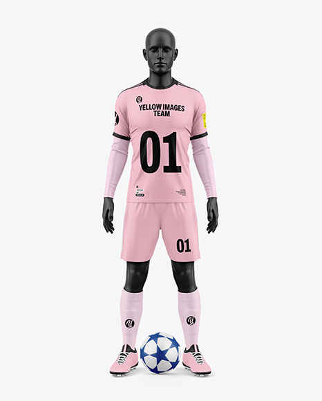 Soccer Full Kit w/ Mannequin Mockup - Front View