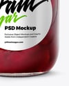 Glass Jar with Cherry Jam Mockup