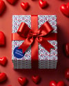 Gift Box with Red Hearts Mockup