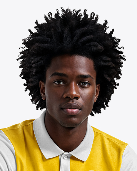 Man with Afro Hairstyle Wearing Full Soccer Kit Mockup