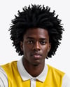 Man with Afro Hairstyle Wearing Full Soccer Kit Mockup