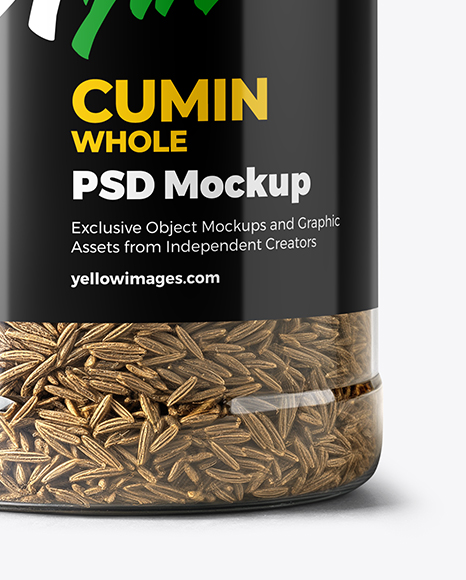 Plastic Spice Jar with Whole Cumin Mockup