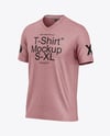 V-Neck Heather T-Shirt Mockup - Half Side View