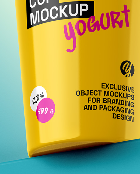 Glossy Yogurt Cup Mockup