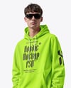 Young Man Wearing Hoodie and Short Mockup