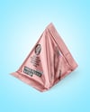 Glossy Metallic Triangular Package Mockup