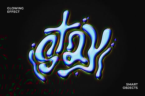 Glowing Text & Logo Template Effect - Chrome effect