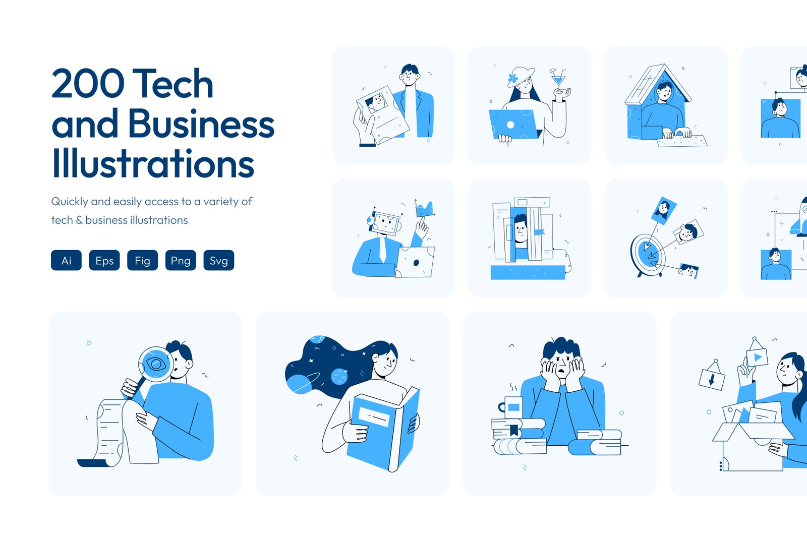 Tech and Business Illustration Set