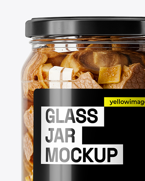Glass Jar with Canned Stewed Meat Mockup