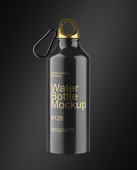 Aluminum Water Bottle with Glossy Finish Mockup