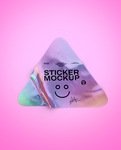 Iridescent Triangle Sticker Mockup