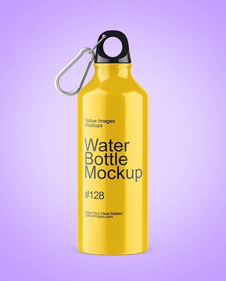 Aluminum Water Bottle with Glossy Finish Mockup