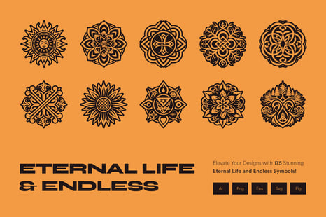 Eternal Life and Endless Symbols Set - Eternal symbol icon