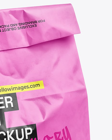 Paper Bag with Sticker Label Mockup