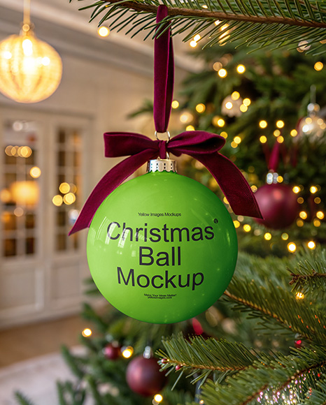 Glossy Christmas Ball Mockup - Christmas mockup