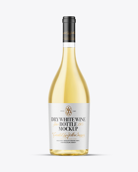 Clear Glass White Wine Bottle Mockup - Wine bottle mockup