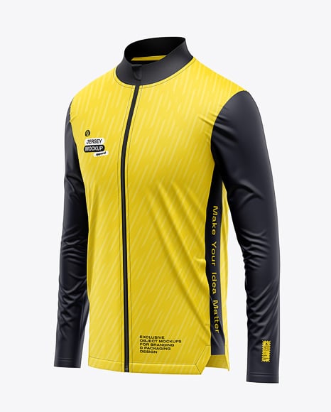 Full-Zip Long Sleeve Jersey Mockup