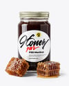 Glass Jar with Buckwheat Honey Mockup