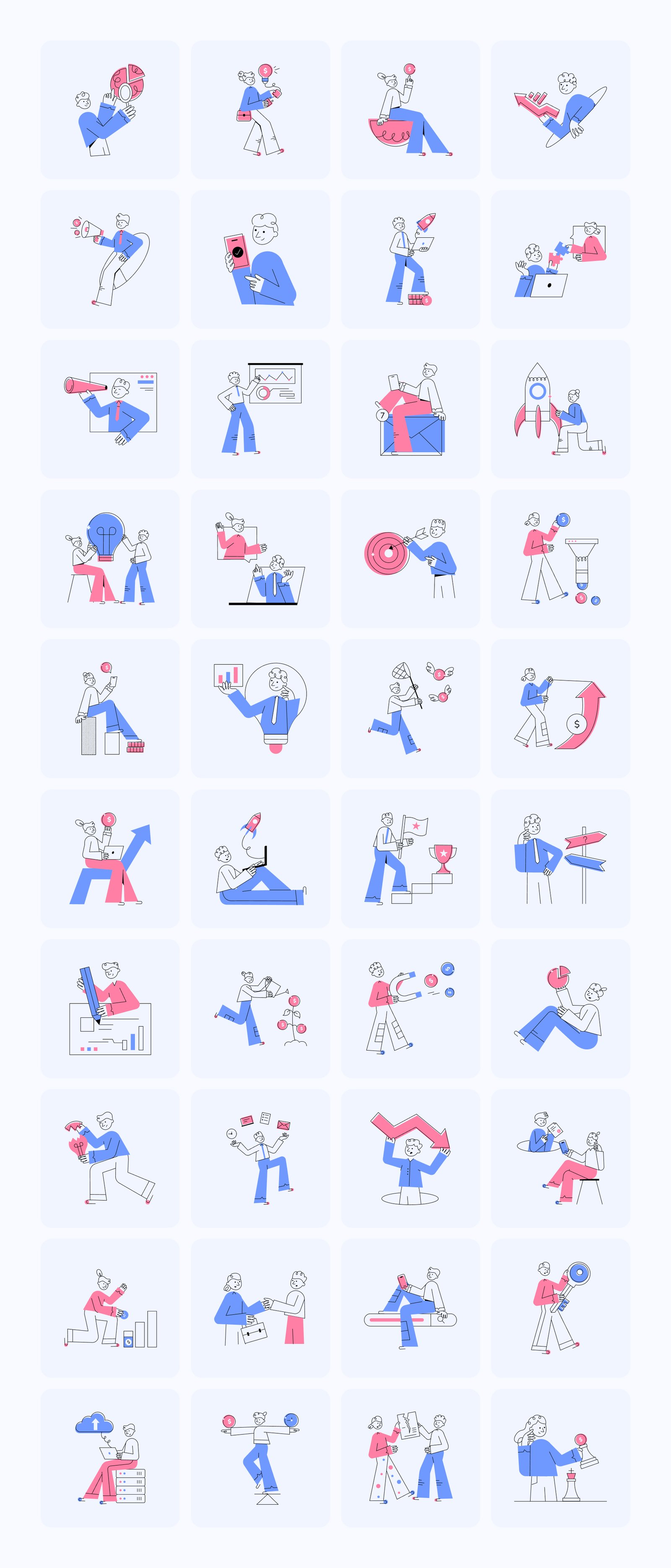 Professional Growth Illustration Set