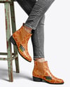 Chelsea Boots on Woman's Legs with Jeans Mockup