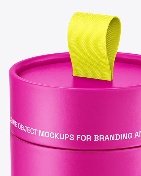 Matte Paper Tube with Pull Tab Mockup