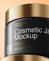 Two Matte Cosmetic Jars on the Glass Mockup