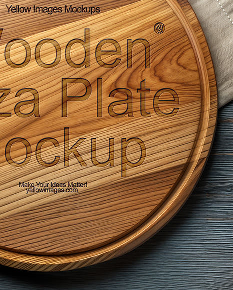 Pizza Wooden Plate Mockup