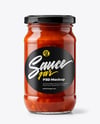 Clear Glass Jar with Tomato Salsa Mockup