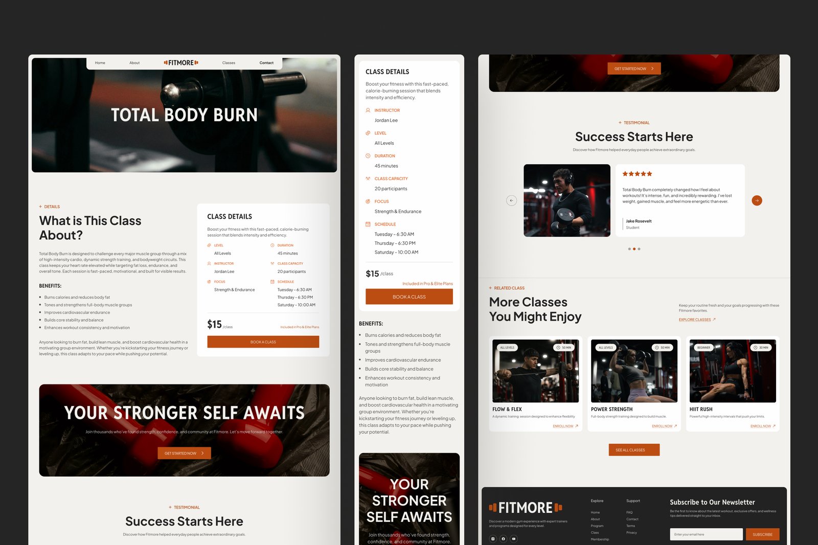 FitMore – Modern Fitness &amp; Gym Studio Website Template