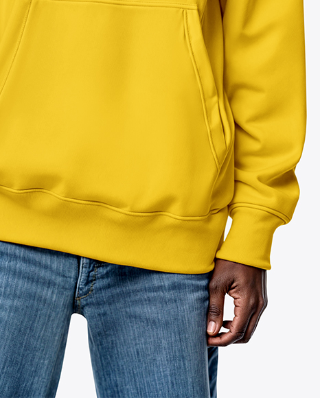 Black Man Wearing Hoodie and Bandana Mockup