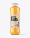 Glass Bottle with Orange Juice Mockup