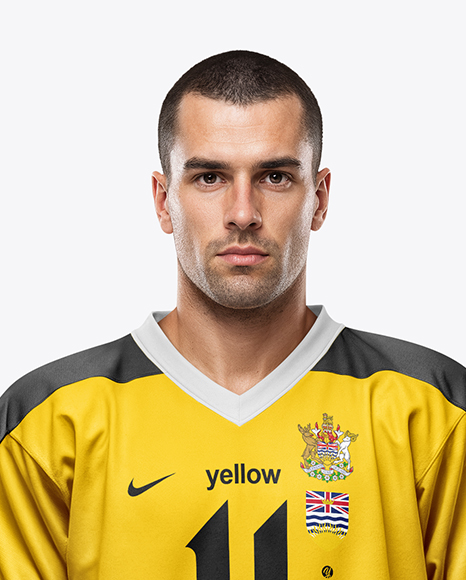 Man Wearing Full Hockey Kit Mockup
