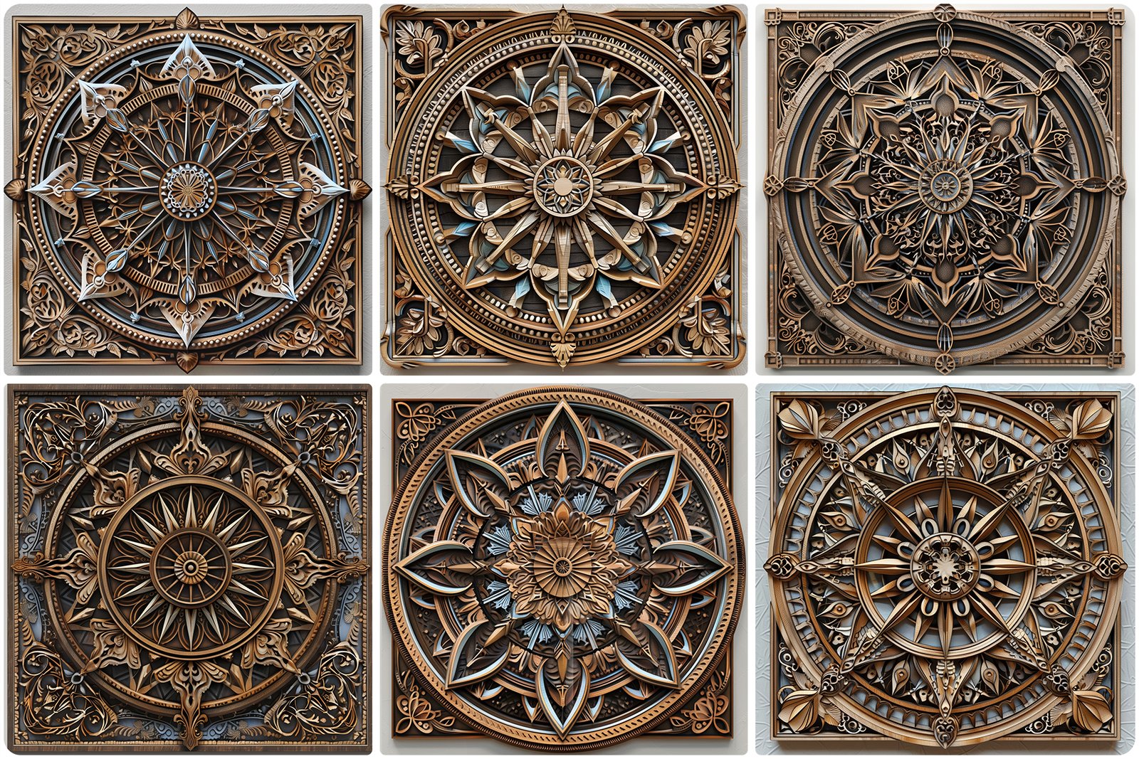 30 Wood Mandala Texture Backgrounds