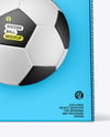 Cardboard Box With Soccer Ball Mockup