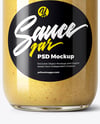 Glass Jar with Dijon Mustard Mockup