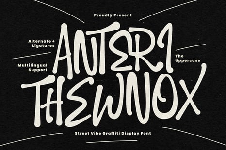 Anteri Thewnox Street Vibe Graffiti Display Font - Fonts