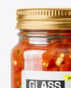 Clear Glass Jar with Tomato Bruschetta Mockup