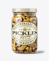 Clear Glass Jar with Sliced ​​Champignons Mockup