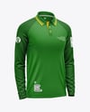 Men's Long Sleeve Raglan Polo Mockup