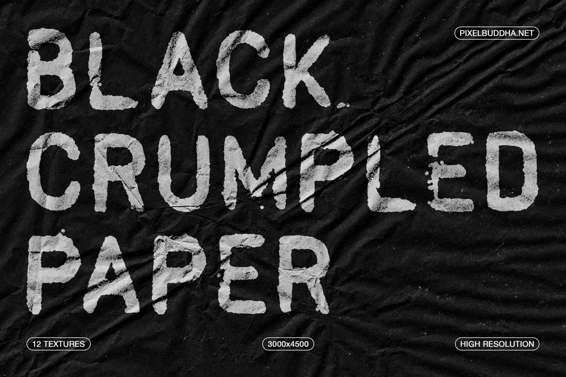 Black Crumpled Paper Textures