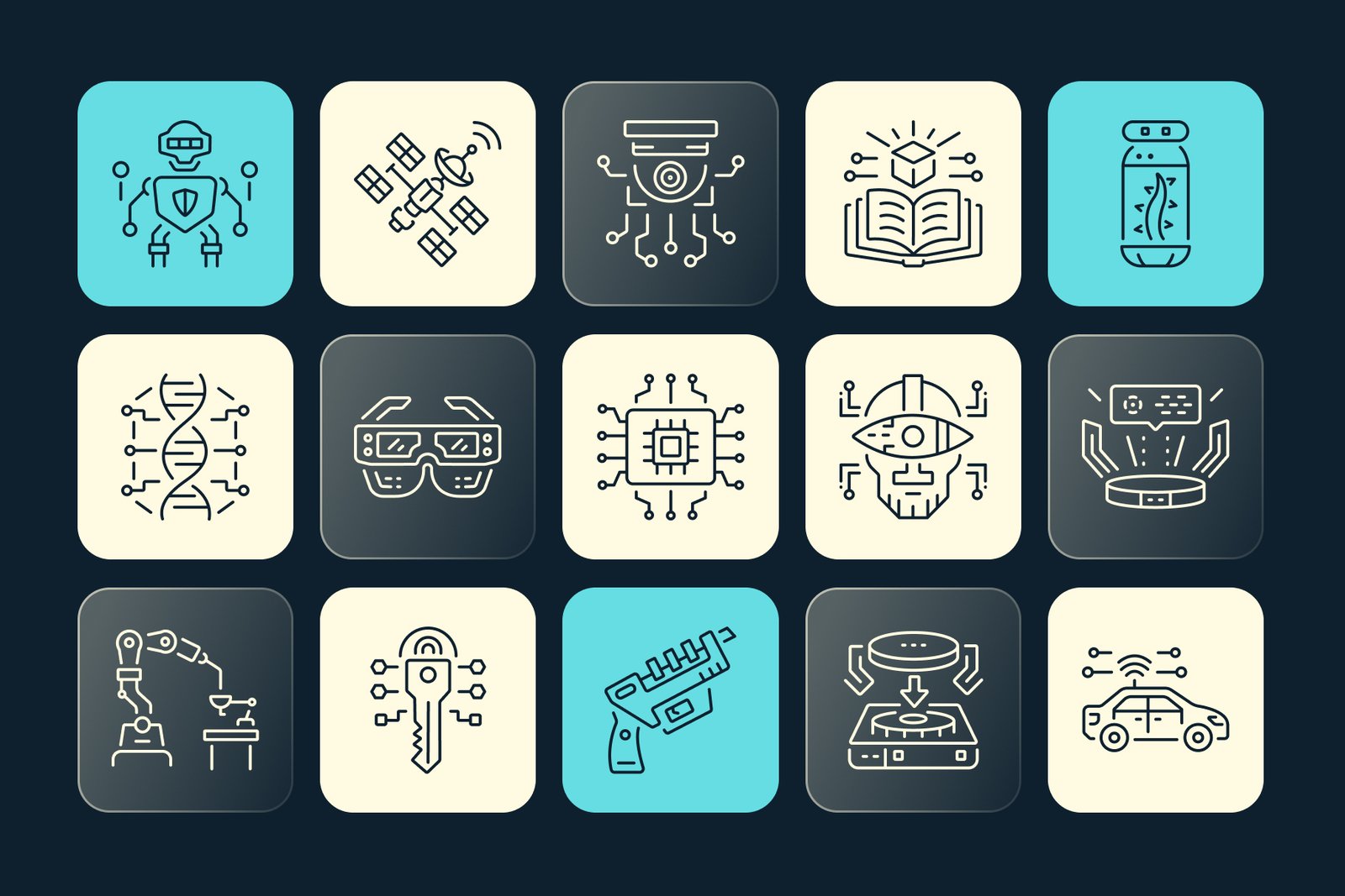 Cyberpunk and Sci Fi Icons Set