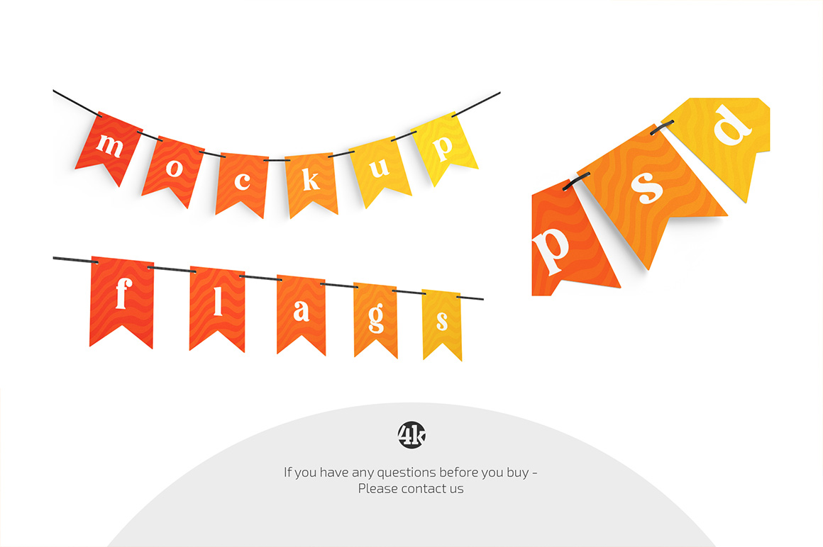 Festive Flags Garland Mockup Set