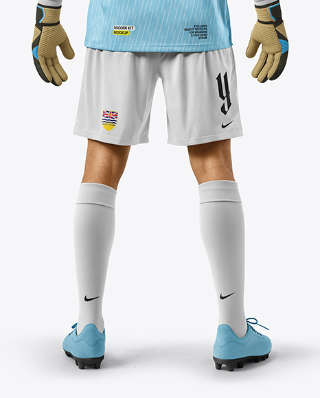 Soccer Goalkeeper Wearing Long Sleeve Jersey and Shorts Mockup