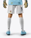 Soccer Goalkeeper Wearing Long Sleeve Jersey and Shorts Mockup