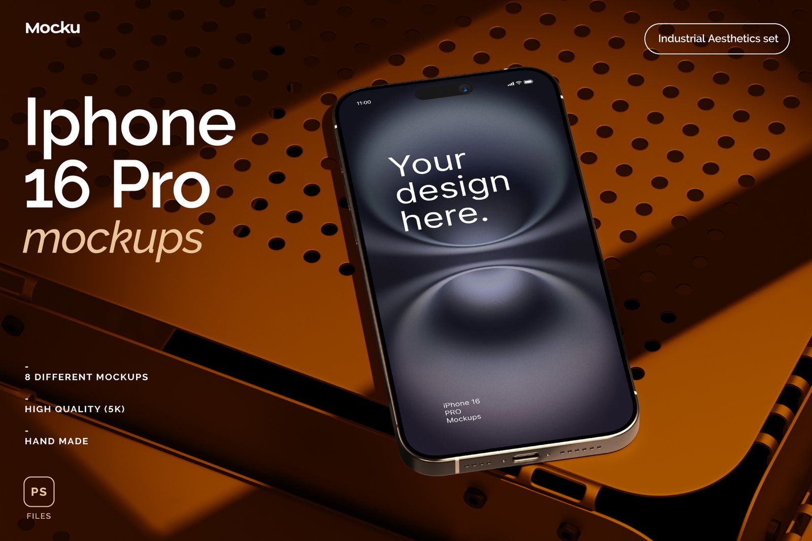 Iphone 16 Mockups - Industrial set