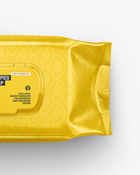 Glossy Wet Wipes Pack Mockup